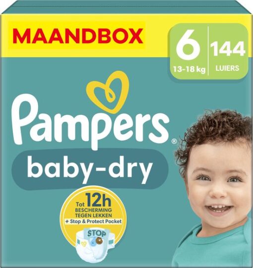 Pampers - Baby Dry - Maat 6 - Maandbox- 144 luiers - 13/18 KG