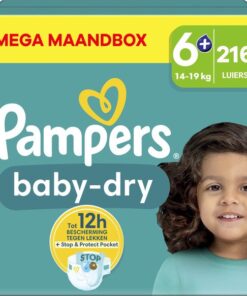 Pampers - Baby Dry - Maat 6+ - Mega Maandbox - 216 luiers