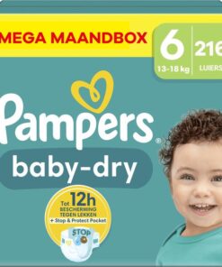 Pampers - Baby Dry - Maat 6 - Mega Maandbox- 216 luiers - 13/18 KG