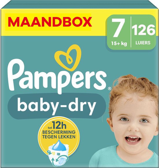 Pampers - Baby Dry - Maat 7 - Maandbox - 126 stuks - 15+ KG