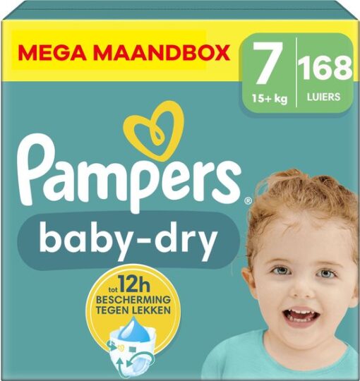 Pampers - Baby Dry - Maat 7 - Mega Maandbox - 168 stuks - 15+ KG