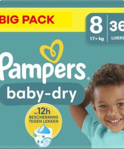 Pampers - Baby Dry - Maat 8 - Big Pack - 36 luiers - 17+ KG