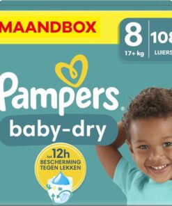 Pampers - Baby Dry - Maat 8 - Maandbox - 108 luiers - 17+ KG