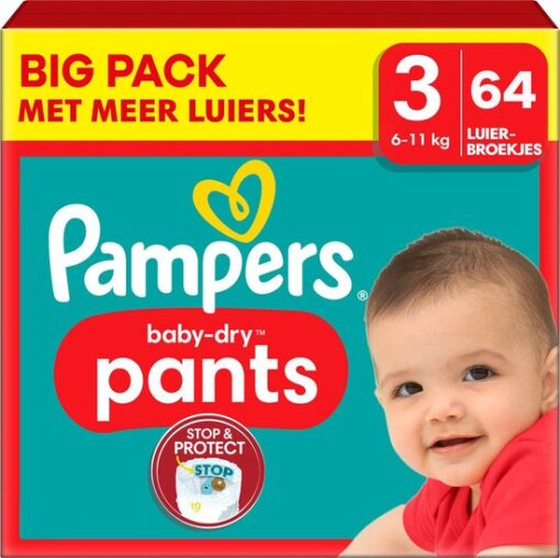 Pampers - Baby Dry Pants - Maat 3 - Big Pack - 64 luierbroekjes