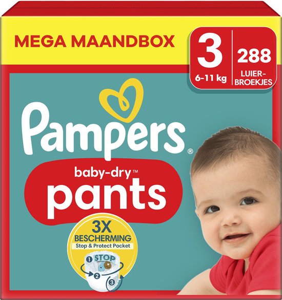 Pampers - Baby Dry Pants - Maat 3 - Mega Maandbox - 288 luierbroekjes