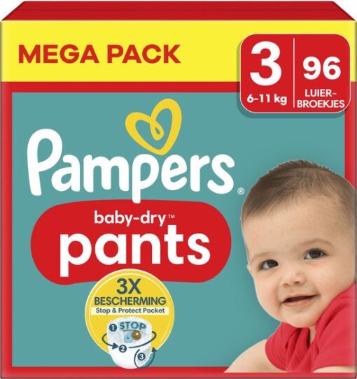 Pampers - Baby Dry Pants - Maat 3 - Mega Pack - 96 luierbroekjes