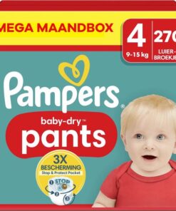 Pampers - Baby Dry Pants - Maat 4 - Mega Maandbox - 270 stuks - 9/15 KG