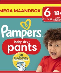 Pampers - Baby Dry Pants - Maat 6 - Mega Maandbox - 184 stuks - 14/19 KG