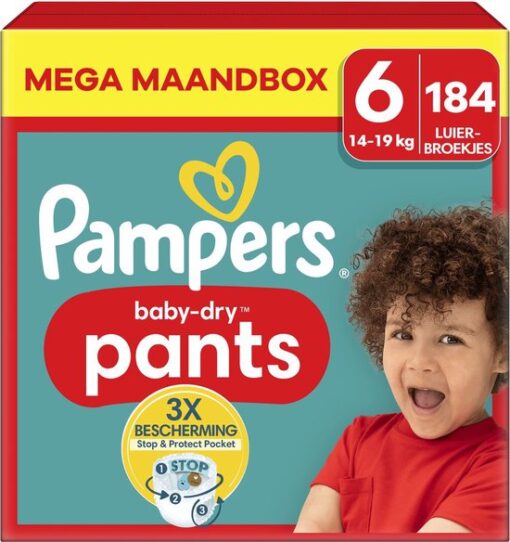 Pampers - Baby Dry Pants - Maat 6 - Mega Maandbox - 184 stuks - 14/19 KG