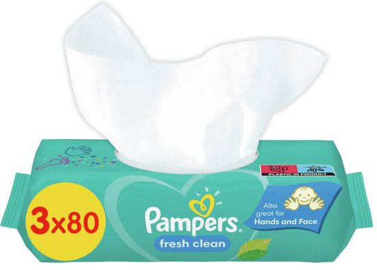 Pampers - Fresh Clean - Billendoekjes - 240 doekjes - 3 x 80