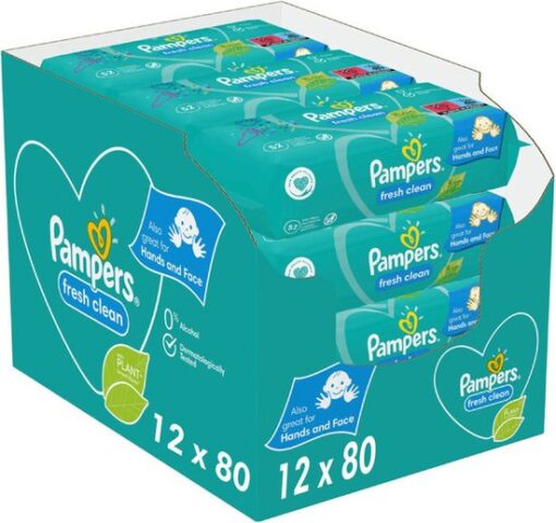 Pampers - Fresh Clean - Billendoekjes - 960 doekjes - 12 x 80