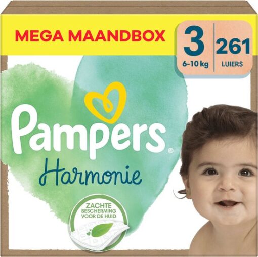 Pampers - Harmonie - Maat 3 - Mega Maandbox - 261 stuks - 6/10 KG