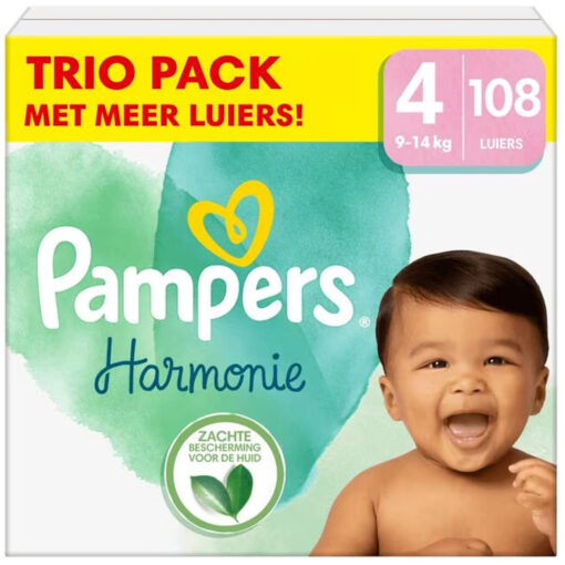 Pampers - Harmonie - Maat 4 - Mega Pack - 108 stuks - 9/14 KG