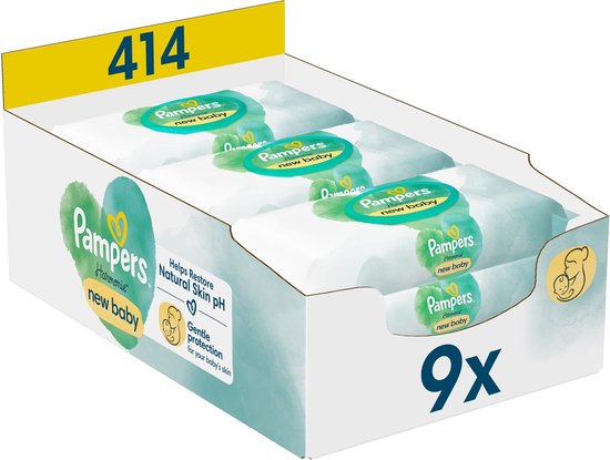 Pampers - Harmonie New Baby - Billendoekjes - 414 doekjes - 9 x 46