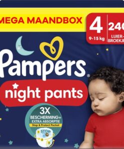 Pampers - Night Pants - Maat 4 - Mega Maandbox - 240 stuks - 9/15 KG