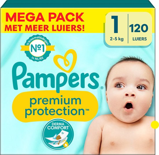 Pampers - Premium Protection - Maat 1 - Mega Pack - 120 stuks - 2/5 KG