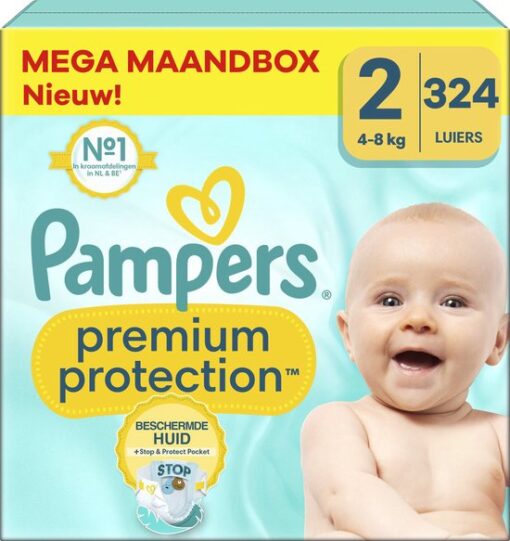 Pampers - Premium Protection - Maat 2 - Mega Maandbox - 324 luiers - 4/8 KG