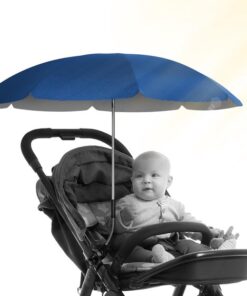 Parasol kinderwagen UV-bescherming 50+ / 70 cm diameter met overhang - zonwering kinderwagen - zonwering buggy met flexibele universele houder