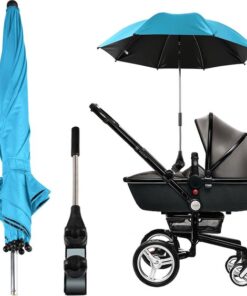 Parasol voor kinderwagen, kinderwagen, parasol, universele parasol, voor kinderwagens, kinderwagens, buggy's, vinylcoating, UV-bescherming, waterdicht, 360 graden draaibare kinderwagen zonnescherm