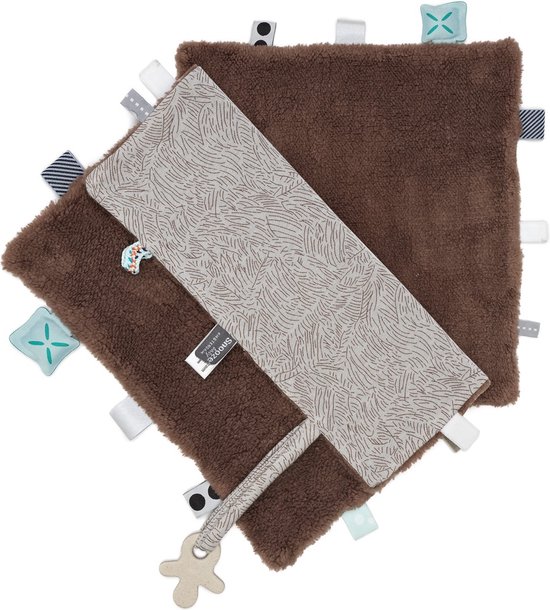 Snoozebaby Knuffeldoekje Sweet Dreaming - met labeltjes - 25 x 25cm - Bruin Muddy River