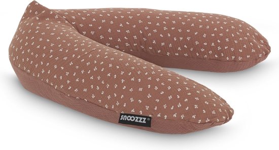 Snoozzz Voedingskussenhoes - Hoes voor voedingskussen zwangerschapskussen - premium kwaliteit - 185 cm - 100% katoen - Babette