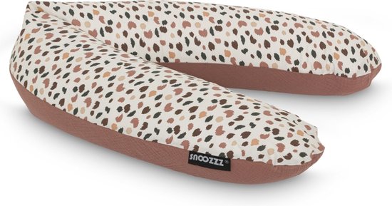 Snoozzz Voedingskussenhoes - Hoes voor voedingskussen zwangerschapskussen - premium kwaliteit - 185 cm - 100% katoen hydrofiel - Marron