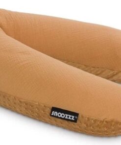 Snoozzz Voedingskussenhoes - Hoes voor voedingskussen zwangerschapskussen - zachte velvet met katoen - 185 cm - Camel Bubble