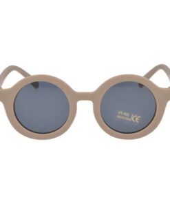 STOER - Kinderzonnebril - model 2024 - rond model - UV400 protectie – Taupe - Grijs - Naturel - Grijze lens - 2 tot 6 jaar - Kinderen - Baby en Peuter - Jongen - Meisje - sunglasses - nieuwste kleuren 2024