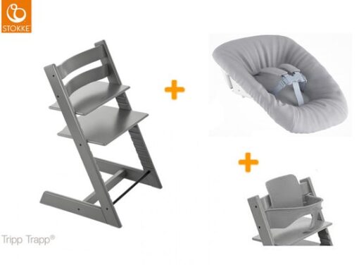 Stokke tripp trapp kinderstoel - Storm grey + newbornset + babyset!!