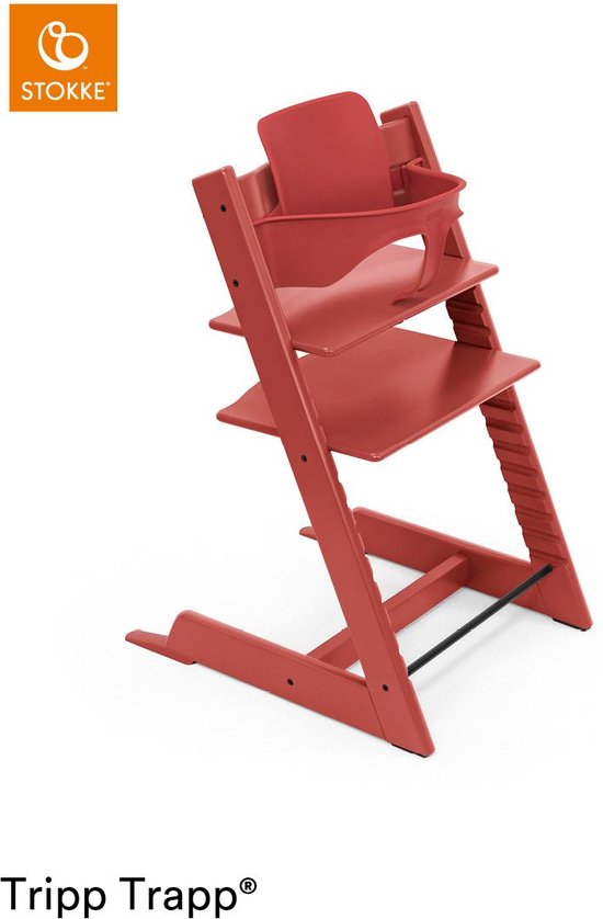 Stokke Tripp Trapp Kinderstoel - Warm Red + GRATIS Baby Set -™