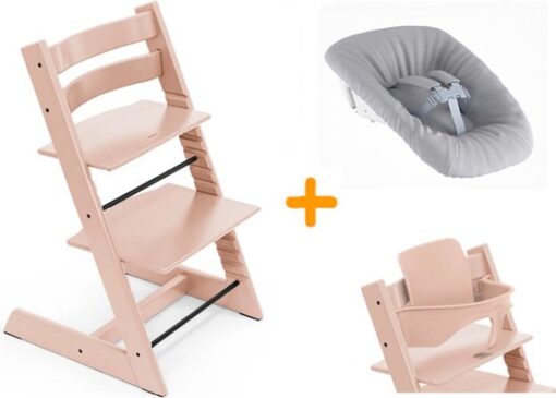 Stokke Tripp Trapp kinderstoel Bundel - Serene Pink. Newbornset en babyset!