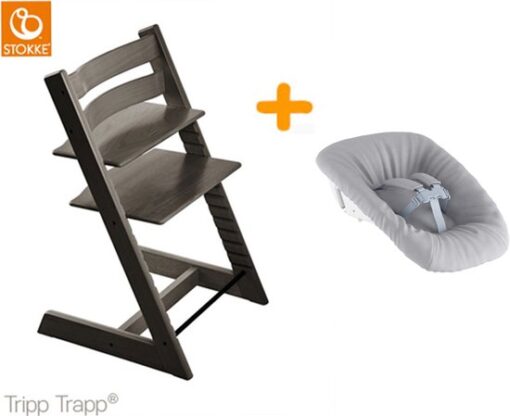 Stokke Tripp Trapp kinderstoel Hazy Grey + Newbornset