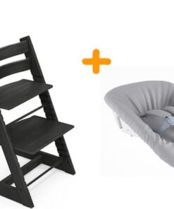 Stokke Tripp Trapp kinderstoel Zwart Oak + newbornset