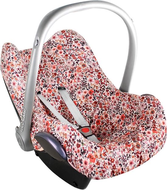 Ukje Maxi Cosi hoes - Geschikt voor Maxi Cosi Cabriofix Pebble Citi - Hoes - Autostoelhoes groep 0 - Perfect Fit - Roze Bloemen