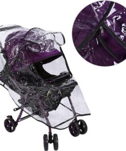 Universele regenbescherming voor kinderwagen, pvc, waterdicht, winddicht, stofdicht, paraplu, afdekking, accessoires met ritssluiting