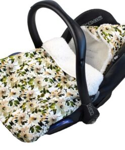 Wallabiezzz Maxi Cosi Voetenzak - Slaapzak Autostoeltje - Baby - Katoen/Teddy - Appelboom Bloesem