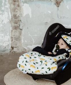 Wallabiezzz Voetenzak Maxi Cosi - Slaapzak Autostoeltje - Warm & Comfortabel - Katoen/Teddy - Wit - Panter