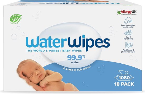 WaterWipes Billendoekjes Bio - 18 x 60 stuks - 1080 Doekjes