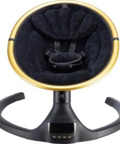 X Adventure Wipstoel Elektrisch Rocco / Schommelstoel Met Bluetoothfunctie & Afstandsbediening- Velvet Black & Gold