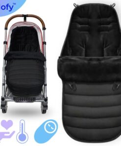 Yilofy Universele Luxe Voetenzak Babywagen & Autostoel Zwart Buggy Kinderwagen Voetzak Warmte Kou