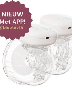 Youha - Elektrische borstkolf met app - draadloze borstkolven - Hands Free - Draagbare Borstkolf - BPA-vrij - Oplaadbaar - Comfort Borstvoeding - Moedermelk - 24mm borstschild - Handmatig en met app bedienbaar - Gen 1 - 2x 240ML cups