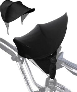 Zonwering voor kinderwagen, universele parasol, zonwering voor buggys, sportwagen, babyzitje, kinderwagen, anti-wind en anti-uv, zwart