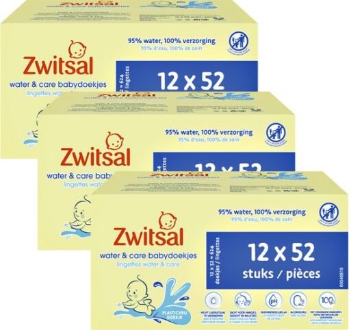 Zwitsal - Billendoekjes- Water & Care met Zwitsalgeur - 1872 babydoekjes - 36 x 52 stuks