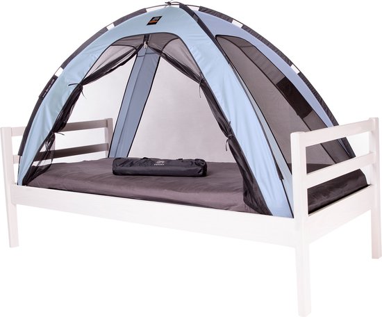 Deryan Bedtent Klamboe - 200x90cm -  Hoogste kwaliteit Muggennet Muskietennet 1mm gaas  - Sky blue