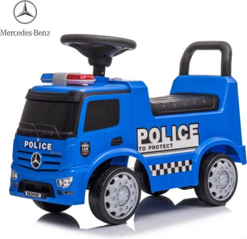 Mercedes Antos Politie Loopauto - 1 tot 3 jaar - Sirene - Opbergbox - Blauw