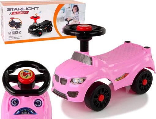 Starlight shadow BMW look loopauto met claxon vanaf 1 jaar 46 x 22 x 33 cm roze