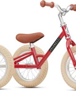 Veloretti Driewieler 2 in 1 Loopfiets met zijwieltjes - 1.5 t/m 4 jaar - 12 inch - Rood