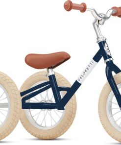 Veloretti Driewieler 2 in 1 Loopfiets met zijwieltjes - 1.5 t/m 4 jaar - 12 inch - Donkerblauw