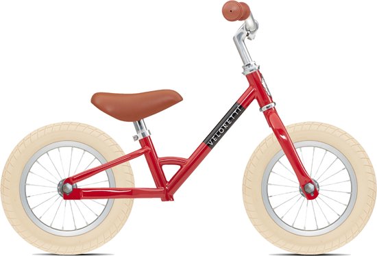 Veloretti Mini loopfiets - 12 inch - Rood - 2-4 jaar