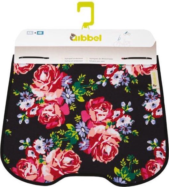 Windschermdeel qibbel stylingset blossom roses black - ZWART